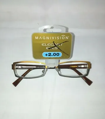 MAGNIVISION Elegant Eyes  SHILOH AT  Reading Glasses Brown • $13.99