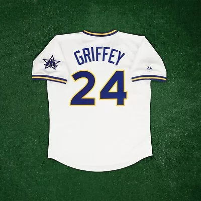 Ken Griffey Jr 1977 Seattle Mariners Cooperstown Men's Home Jersey W/ Team Patch • $139.99