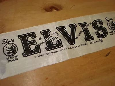 ELVIS PRESLEY Excellent Cream & Black Elvis Scarf 38  Long • $12.43
