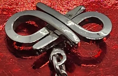 Vintage HICKOK Unique Tie Tack / Tie Pin  Silver Tone Infinity Flourishes Chain • $9.99