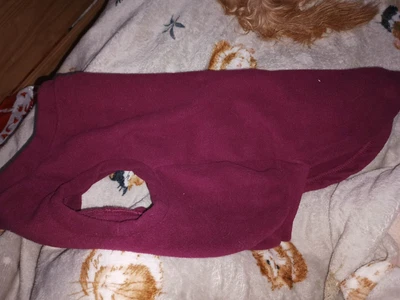 £0.99 • Buy Mulberry Purple Burgundy Dog Fleece Coat Jacket Size Large