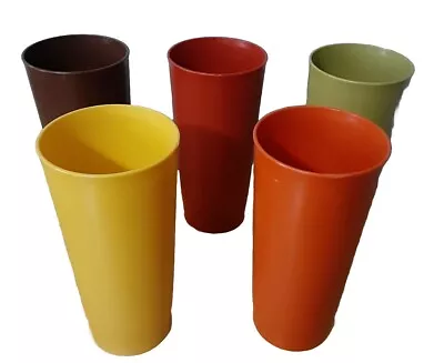 Tupperware Tumblers #1348 Autumn 16oz Vintage MCM Set Of 5  • $14.04