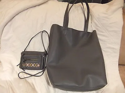 Mossimo Gray Slouchy Tote Handbag W/ Cross-body Strap  + Mini Gray Cross-body • $8.95
