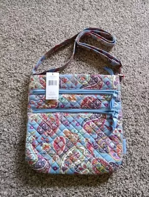 Vera Bradley Cotton Triple Zip Hipster Crossbody Purse Provence Paisley NWT • $50