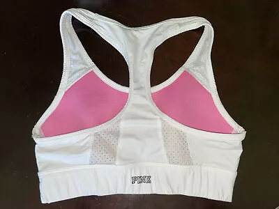 Victorias Secret Pink ULTIMATE Yoga Sports Bra Womens XS White Racerback X-SMALL • $14.99