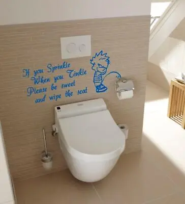 IF YOU SPRINKLE WHEN YOU TINKLE Decal WALL STICKER Quote Art Funny Toilet SQ84 • £20.64