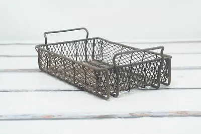 Wire . Mesh Basket Industrial Vintage Medium Size Metal Industrial Basket #1 • $64