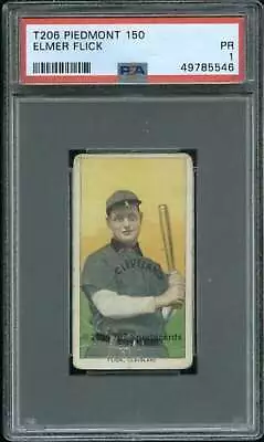 1909-11 T206 #175 Elmer Flick PSA 1 Batting  Piedmont 150 (5546) • $485