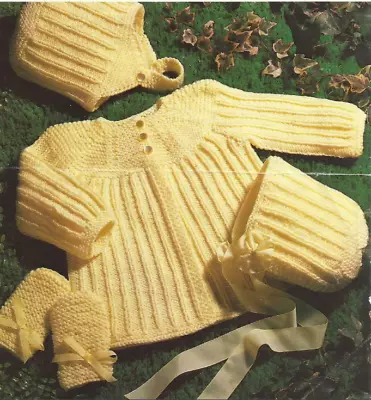 Lovely Retro Vintage Knitting Patterns DK Midgely And Catton Baby Coat Set • £2.99