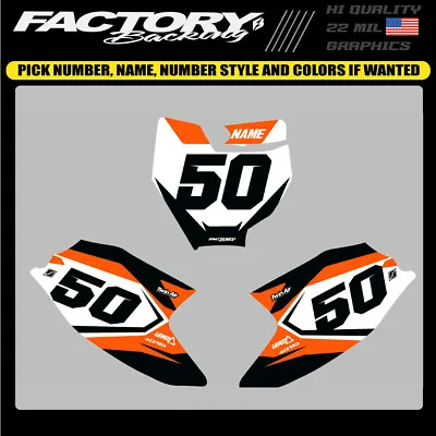 Fits Ktm 50 2016 To 2023  Number Plate Graphics Decals Mx Your Name/ # A19 • $36.99