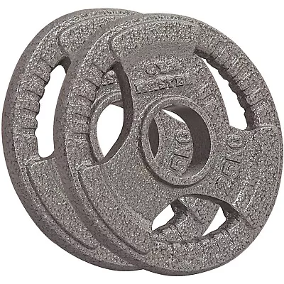 REBOXED Pair Of Tri Grip 2  Olympic Weight Plates In Cast Iron - 2.5kg • £16.99
