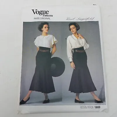 Vogue Paris Original Karl Lagerfeld Sewing Pattern 1900 Top Maxi Skirt Set Sz 14 • $49.99