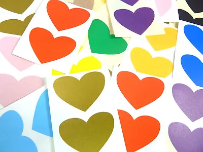 50x37mm Heart Shaped Colour Code Labels Coloured Sticky Self-Adhesive Stickers • £3.10