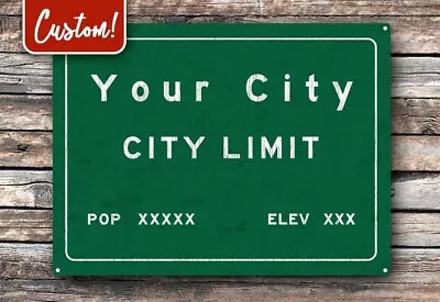 CUSTOM City Limits Metal Sign; Wall Decor For Home Office Patio • $42.99