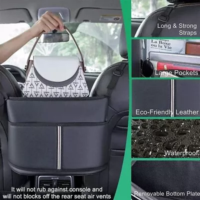 Car Net Pocket Handbag Holder - Between Seat Storage Organiser Bags For Car Seat • $22.19