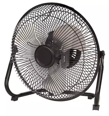 9 In  High Velocity Steel Floor Fan With 3 Speeds And Wall Mount  Black • $15.90