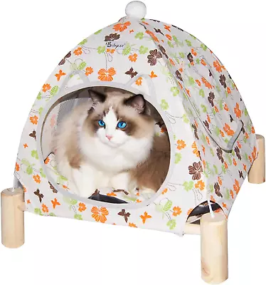 Babyezz Dog/Cat Tent BedPet Teepee HouseCat Hammock BedRemovable Portable Ind • $22.36