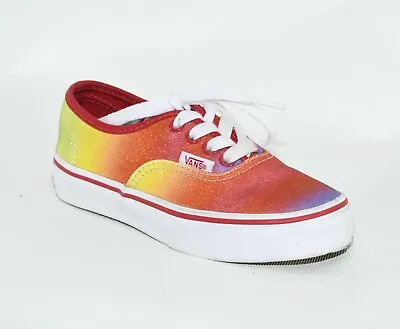 Vans Rainbow Glitter Multicolor Red/ Orange/ Yellow Shoes 507452 (Kids Size 12) • $24.80