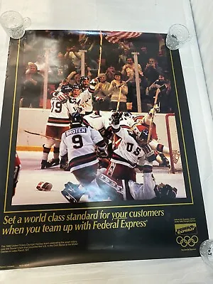 1980 USA Olympic Hockey Team Gold Medal POSTER Miracle On Ice Federal Express Ad • $75