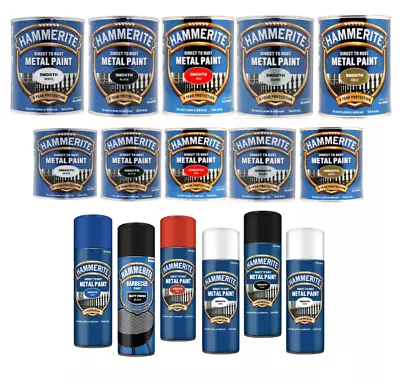 Hammerite - Smooth Direct To Rust Metal Paint Quick Drying All Colours & Sizes • £19.49