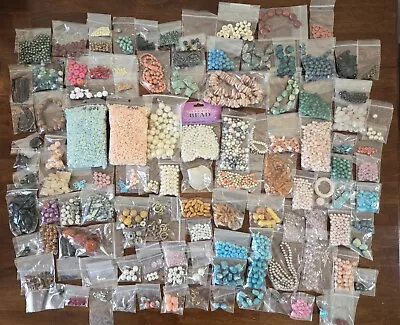 Amazing Large 6 LB Lot Of Arts & Crafts Jewerly Making Beads & Accessories  • $55