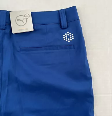 NWT Puma Cell Solid Tech Men’s 32 Blue Flat Front Golf Shorts • $25.99