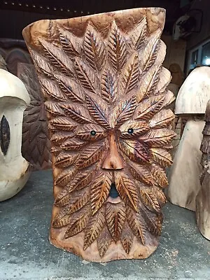 £160 • Buy Chainsaw Carving Greenman Sussex Elm Wood Home Garden  Sculpture Art Crafts 