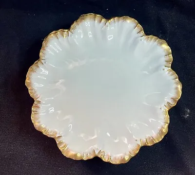 Six  Limoges Plates  A. Lanternier Gold Scallop Rim  8.5”d Plates Ex Cond • $66