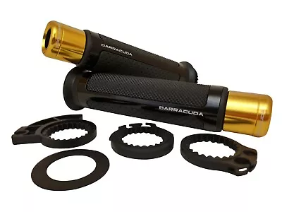 Kawasaki Z900RS Barracuda Handlebar Racing Grips Black + Gold Bar Ends • £75