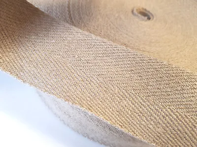 £6.38 • Buy PURE LINEN WEBBING Per Metre 50mm Wide Flax Fabric Strap Upholstery Chair Craft