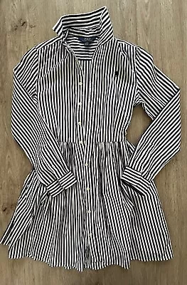 Ralph Lauren Polo Navy White Stripe Dress Girls 14 • $18