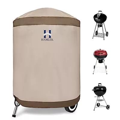 Round Barbecue Cover 28 Inch Small Smoker Cover Heavy Duty Waterproof Outdoor Gr • $30.96