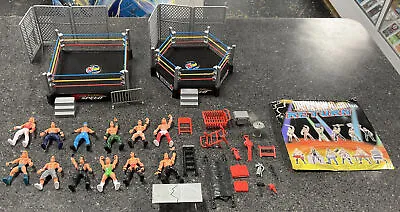 Bazo Zang 2” Wrestler Figures Top Speed Super Force Ring Cage Accessories Smack • $30