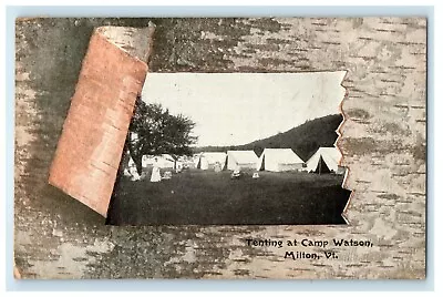 1908 Tenting At Camp Watson Milton Vermont VT RPPC Photo Antique Postcard • $10.61