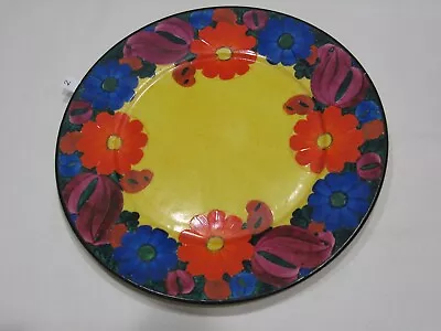 822K Antique J Mrazek Pottery Peasant Art Czechoslovakia 10 3/4  Plate 2 Of 6 • $30