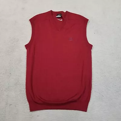 Nike Golf Sweater Vest  Mens Medium Red Maroon Performance Merino Old Warson CC • $19.84