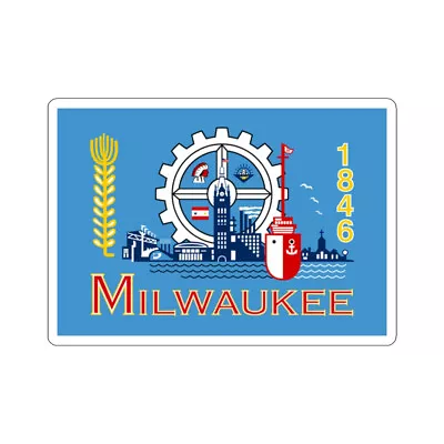 Flag Of Milwaukee Wisconsin USA STICKER Vinyl Die-Cut Decal • $4.85