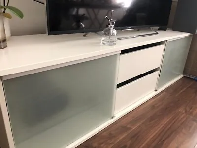 £30 • Buy White And Glass TV Cabinet For Living Room