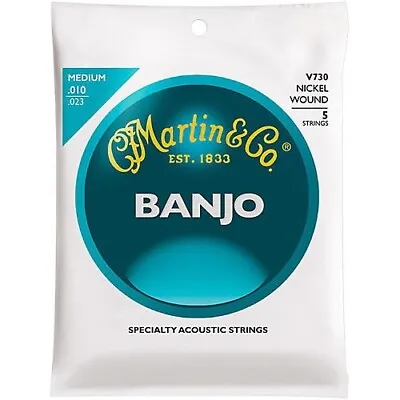 10 Sets Martin V730 Vega Banjo Strings 5 String Nickel Wound Medium Gauge 10-23 • $36.95
