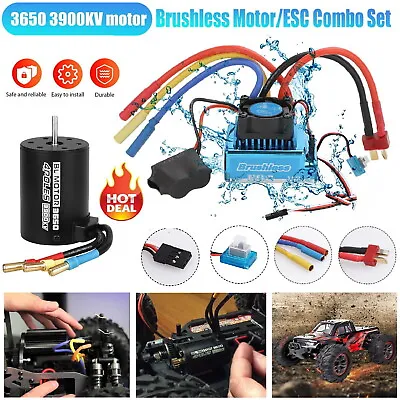 3650 3900KV Waterproof Brushless Motor 120A ESC Combo Set For 1/10 RC Car Truck • $34.98