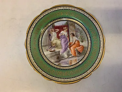 Antique Royal Vienna Beehive Mark Porcelain Plate W/ Three Women By Water Dec. • $275