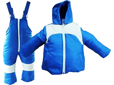 Kids Snow Suit Insulated Winter Jacket Padded Girls Boys Baby All-In-One SK BLUE • £9.99