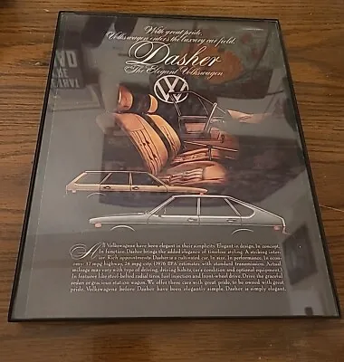 1976 VW Volkswagen Dasher 37 MPG Station Wagon Print Ad Framed 8.5x11 Vintage  • $14.99