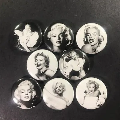 Marilyn Monroe 1  Button Pin Set Black/White Actress Classic Icon Model Pin Up • $5.99