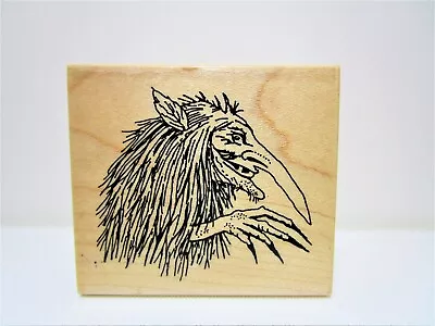 Creepy Witch Rubber Stamp Vintage Wicked Forest Creature Goblin Monster Claws • $16.90
