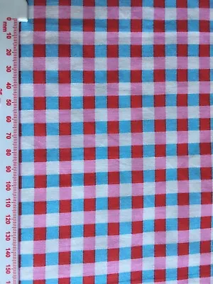 46cm X 100cm Cath Kidston IKEA Rosali Check Blue Gingham Cotton Fabric New B • £6.89