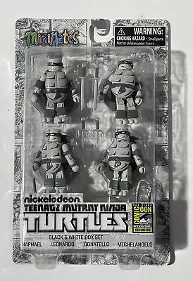 MiniMates Teenage Mutant Ninja Turtles Black & White Comic Con Exclusive Set • $27