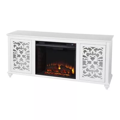 SEI Furniture Maldina Electric Fireplace With Media Storage In White • $583.66
