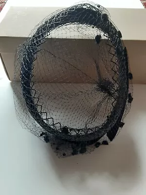 Vintage Black Hat Mourning Funeral Netting • $38.95