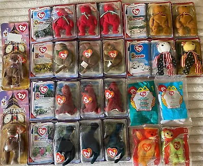 Lot Of 23 Mcdonalds TY Beanie Baby Bears Dinosaurs & Misc 1999 2000 & 2004 • $15.95